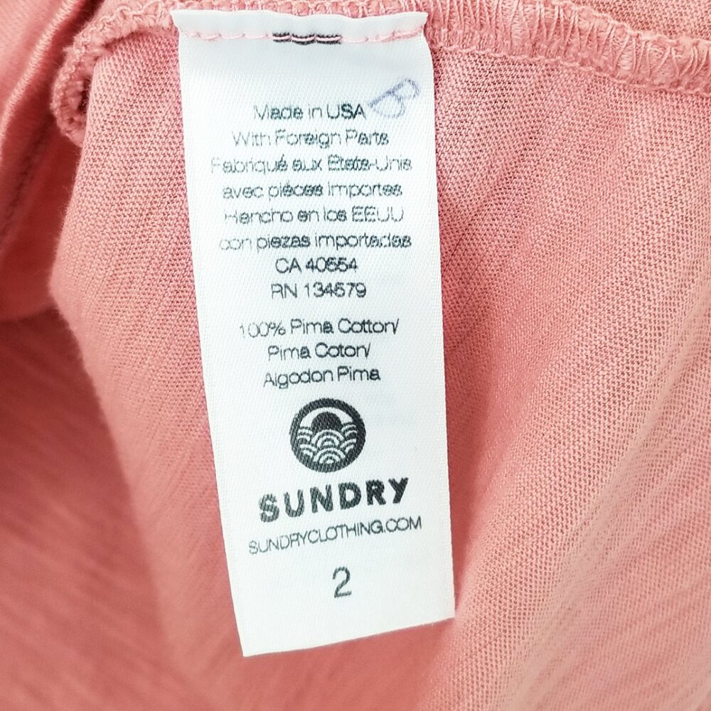 Anthropologie Sundry Tee T Shirt 100% Pima Cotton Let Love Win Embroidery Top M - Picture 9 of 14